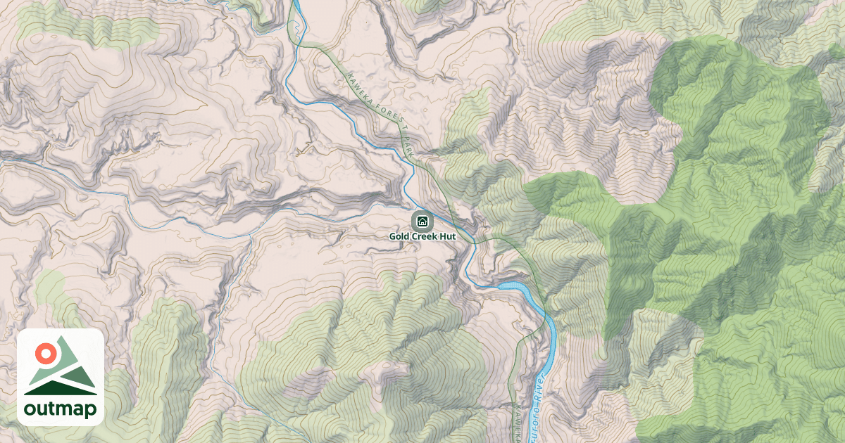 Map of Gold Creek Hut