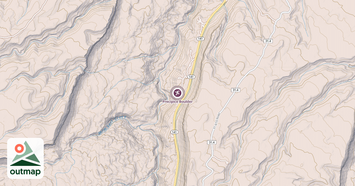 Map of Precipice Boulder