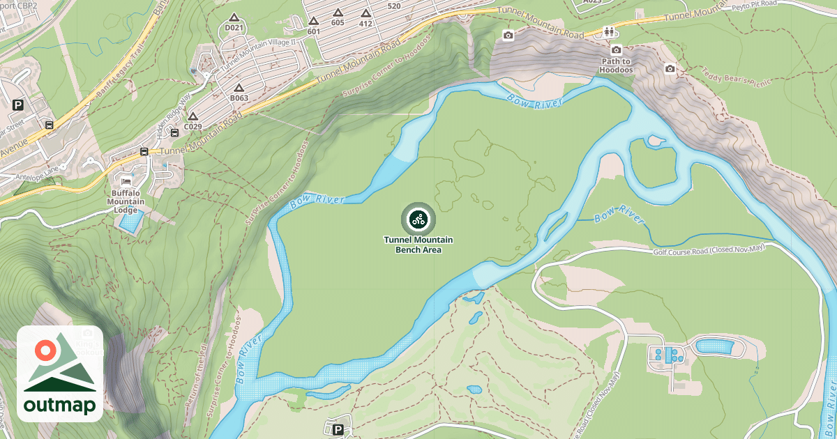 Map of Tunnel Mountain Bench Area