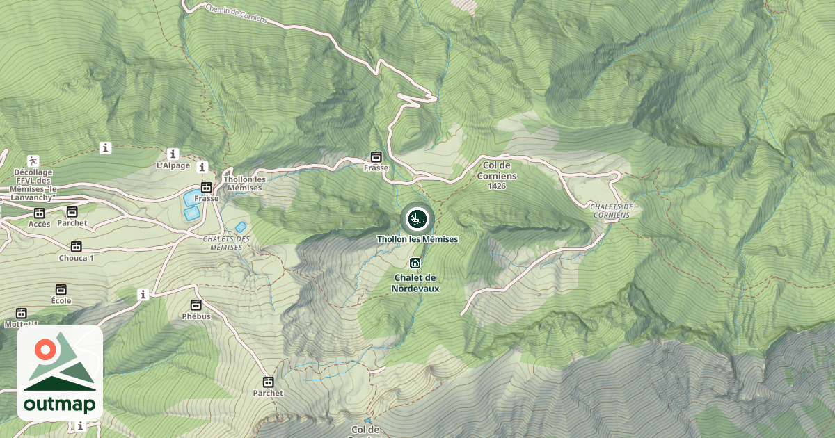 Map of Thollon les Mémises