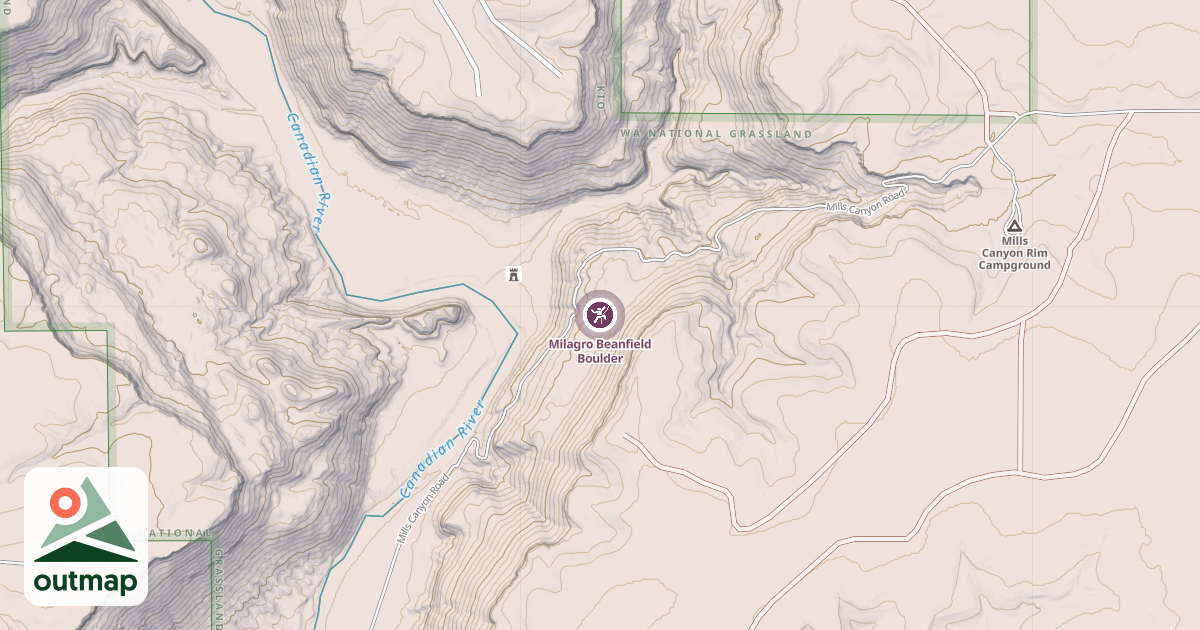 Map of Milagro Beanfield Boulder