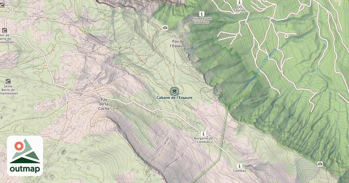 Map of Cabane de l'Essaure