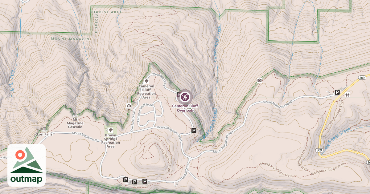 Map of Cameron Bluff Overlook