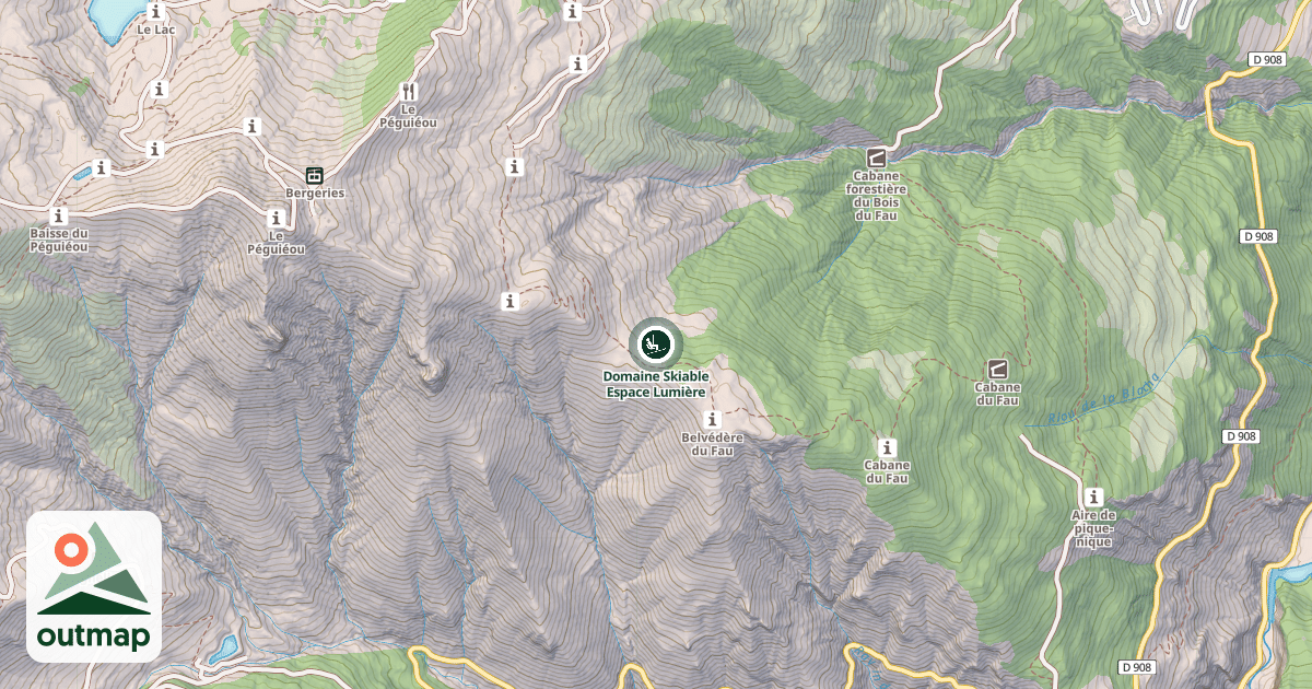 Map of Domaine Skiable Espace Lumière