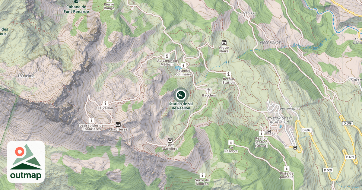 Map of Station de ski de Reallon