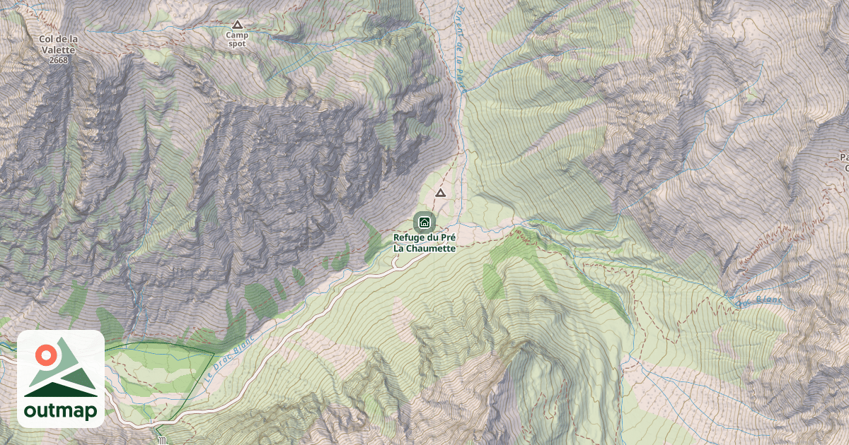 Map of Refuge du Pré La Chaumette