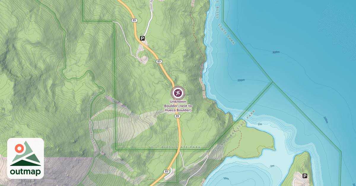 Map of Unknown Boulder (next to Hueco Boulder)
