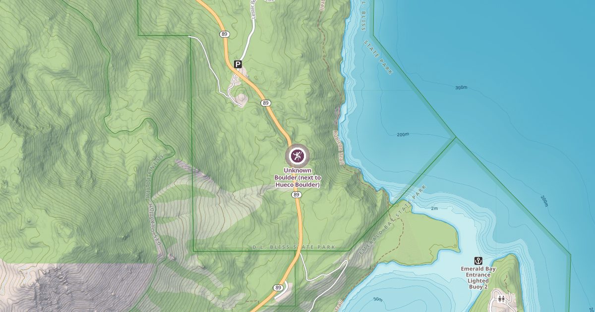 Map preview of Unknown Boulder (next to Hueco Boulder)