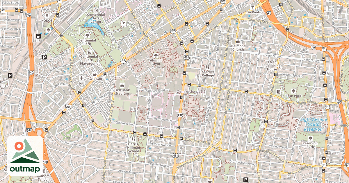 Map of Chimneychonga in Davidson