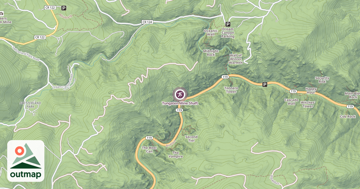 Map of Tungsten Mine Shaft