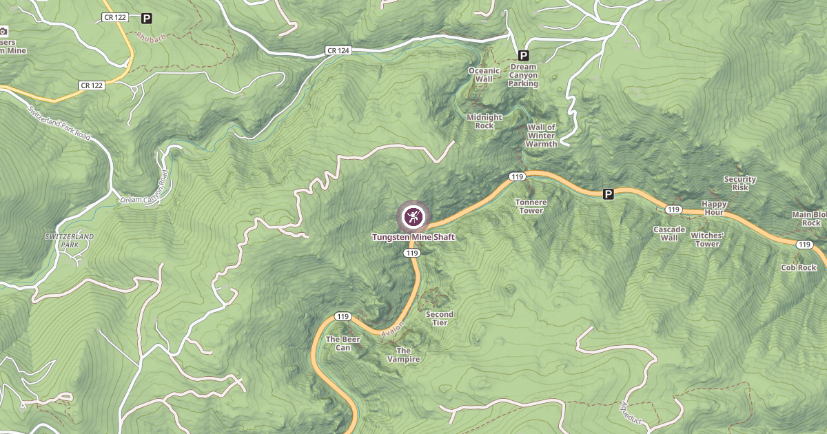 Map preview of Tungsten Mine Shaft