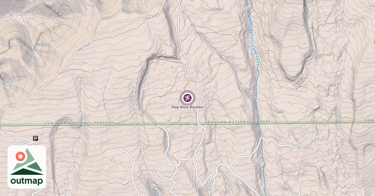 Map of Ship Rock Boulder