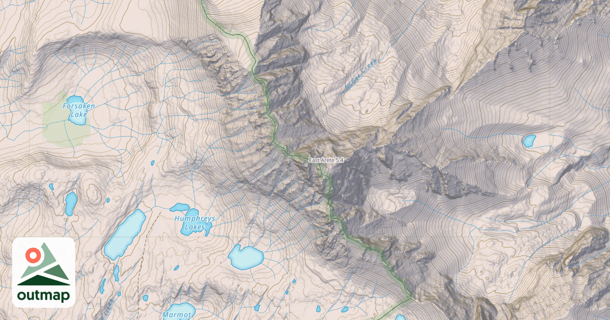 Map of East Arete
