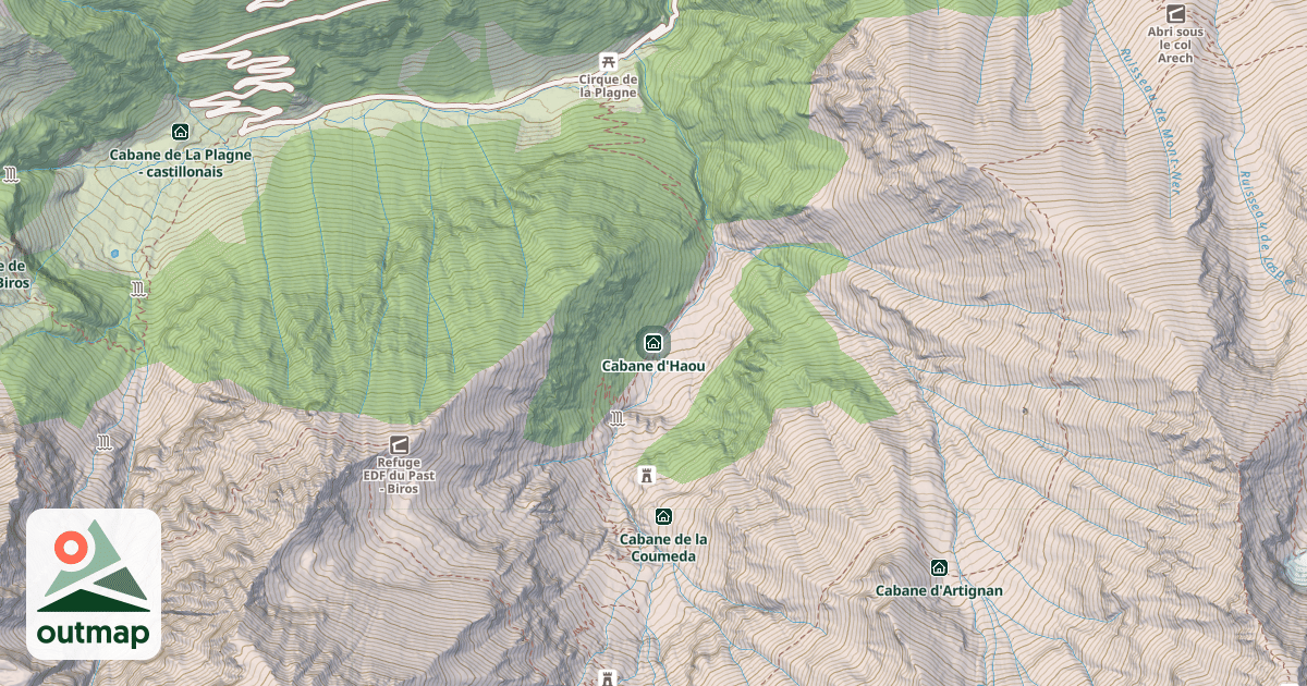 Map of Cabane d'Haou