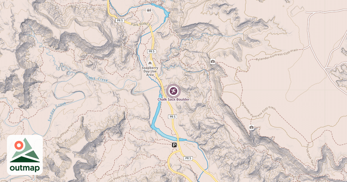 Map of Chalk Sack Boulder