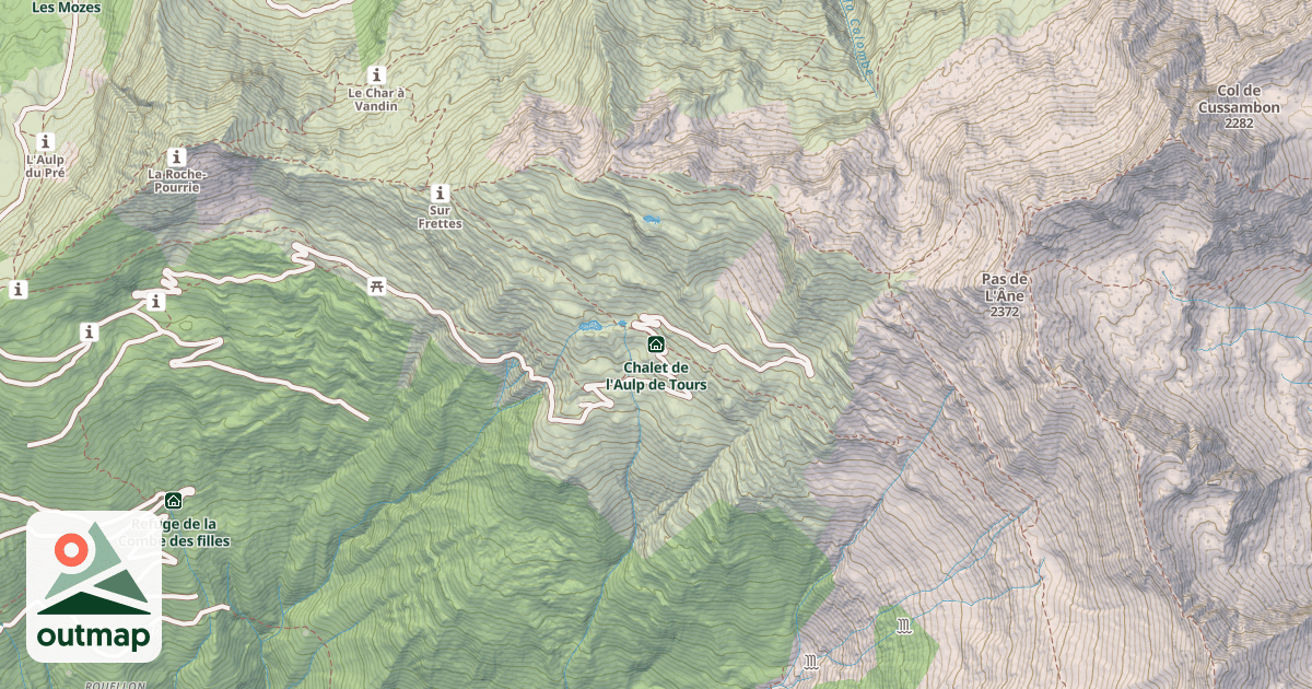 Map of Chalet de l'Aulp de Tours