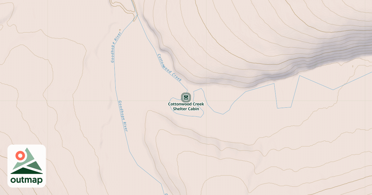 Map of Cottonwood Creek Shelter Cabin