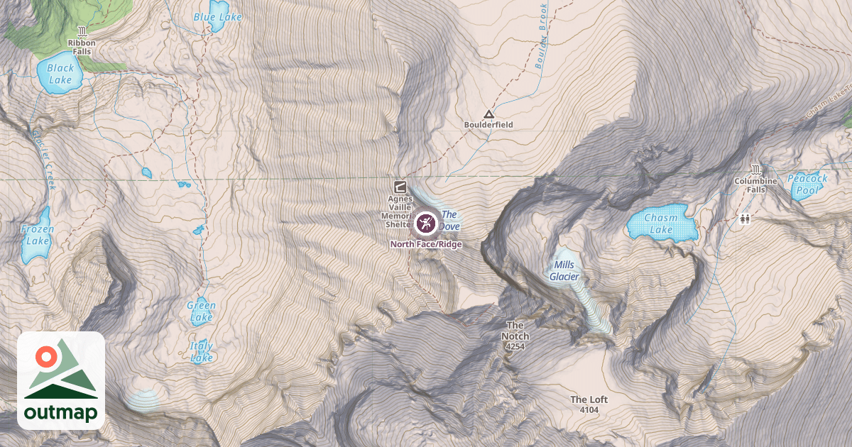 Map of North Face/Ridge