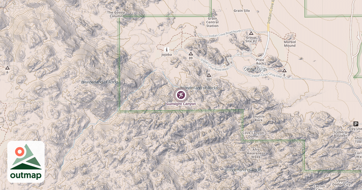 Map of Gunsight Canyon