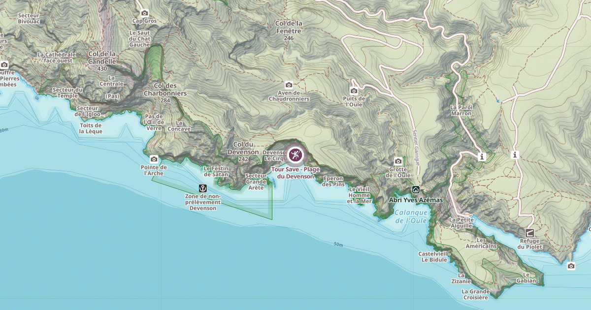 Map preview of Tour Save - Plage du Devenson