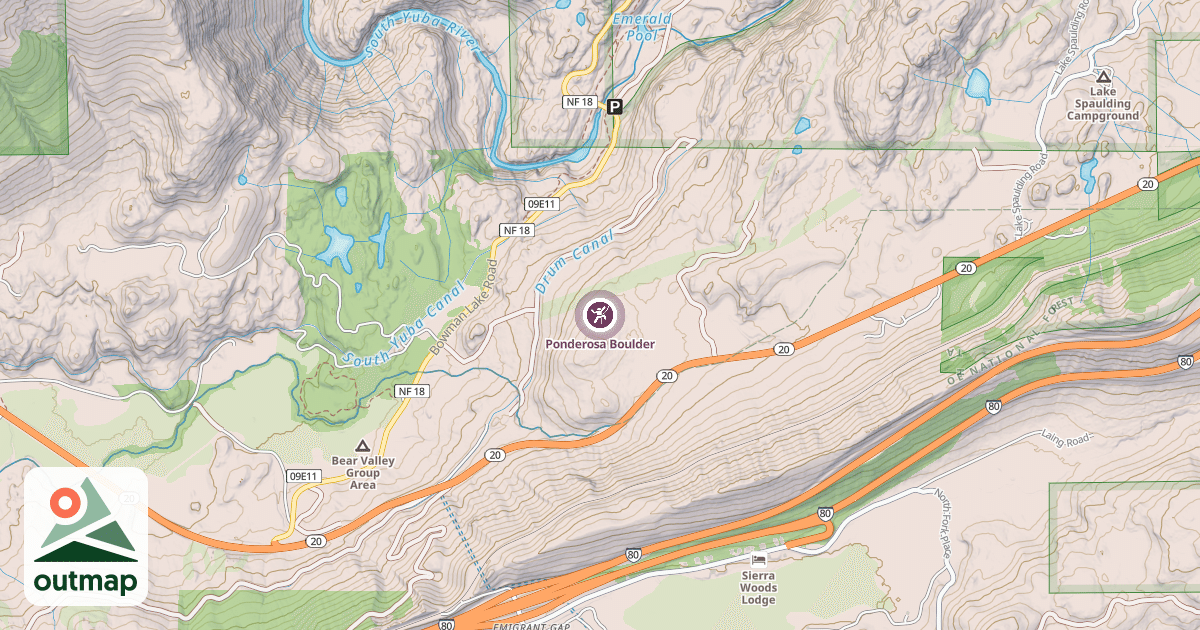 Map of Ponderosa Boulder