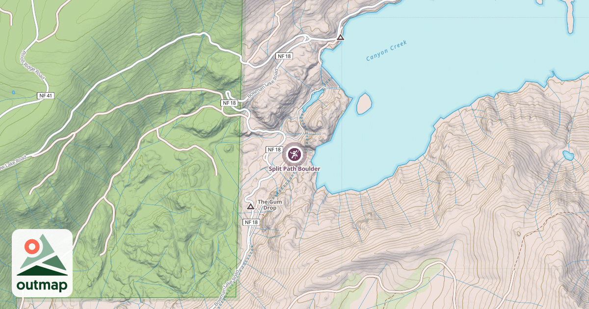 Map of Split Path Boulder