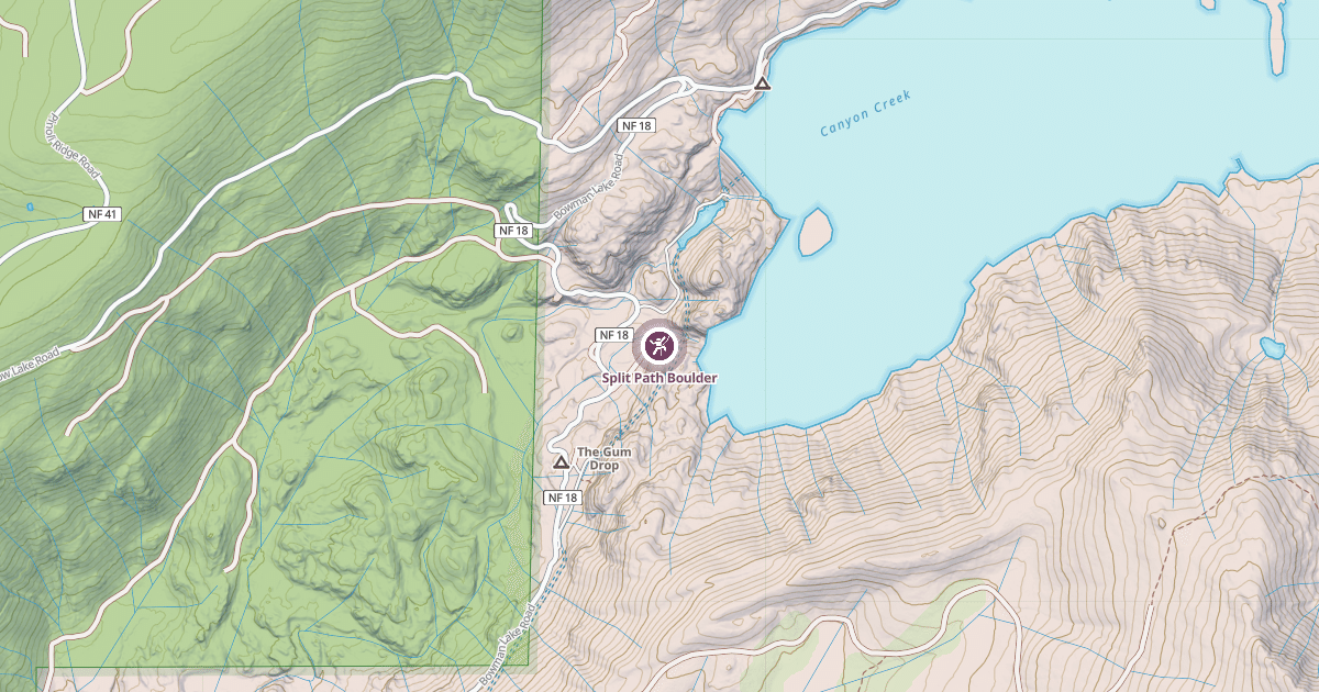 Map preview of Split Path Boulder