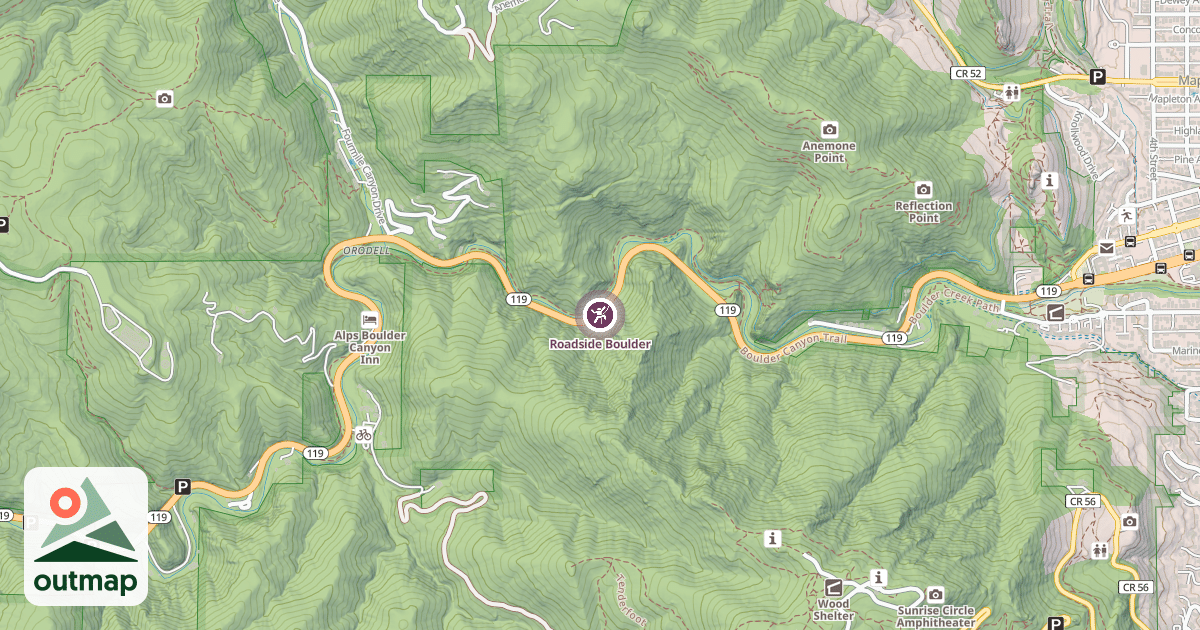 Map of Roadside Boulder