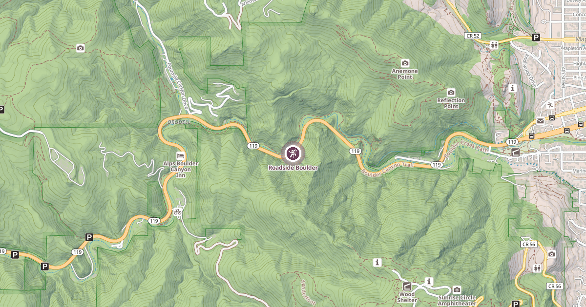 Map preview of Roadside Boulder