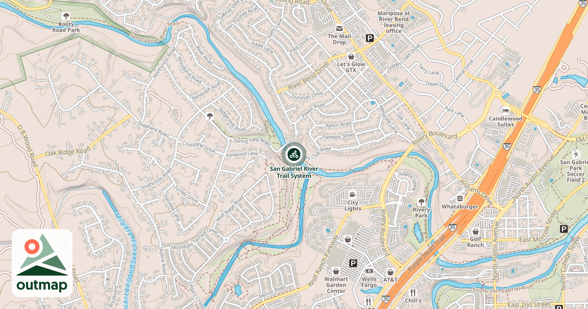 Map of San Gabriel River Trail System