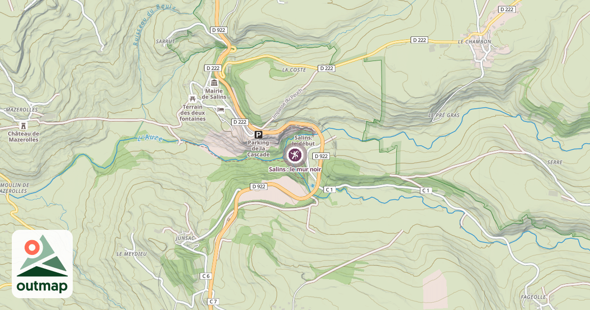 Map of Salins : le mur noir