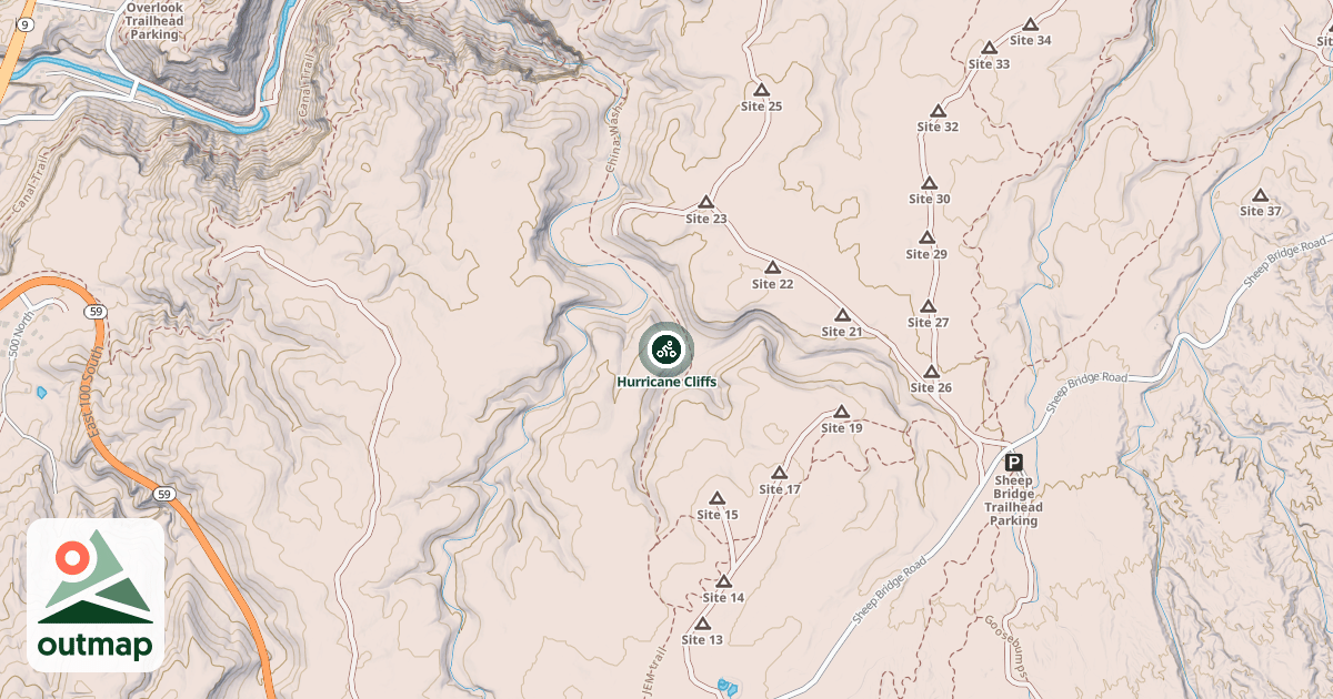 Map of Hurricane Cliffs