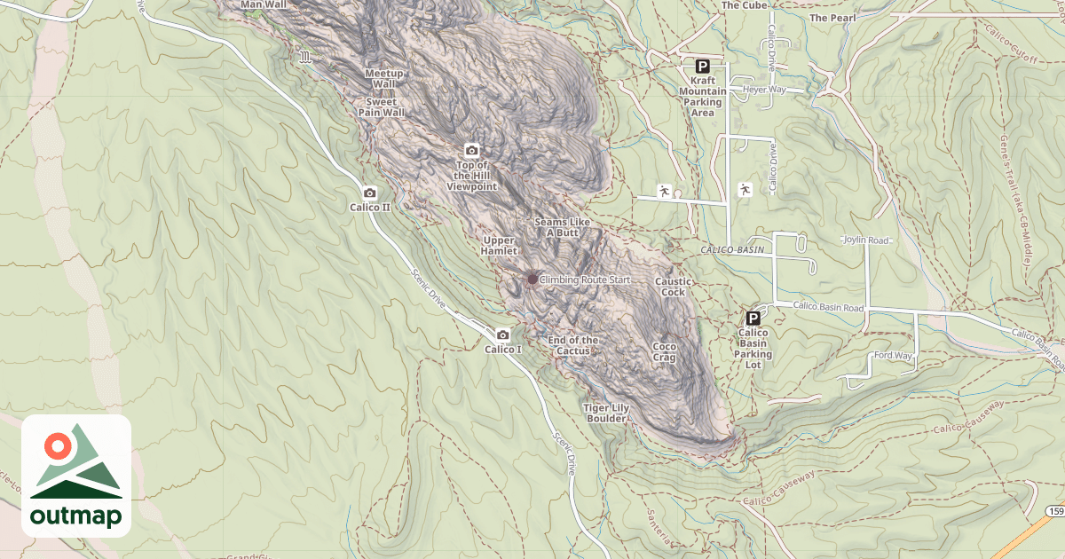 Map of Climbing Route Start
