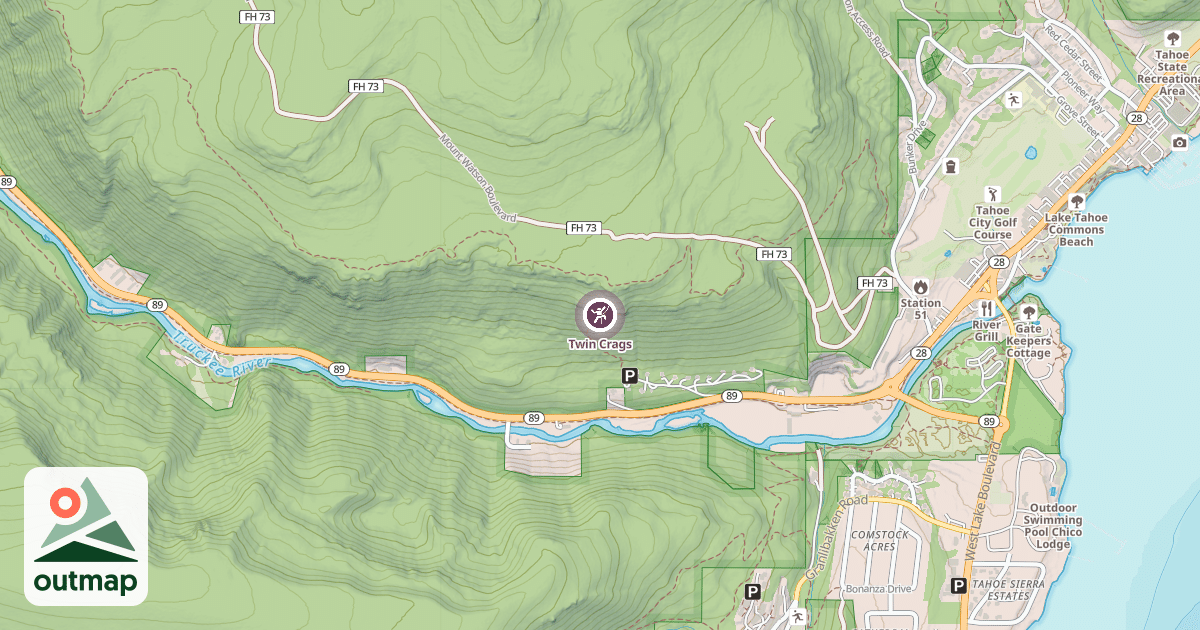 Map of Twin Crags