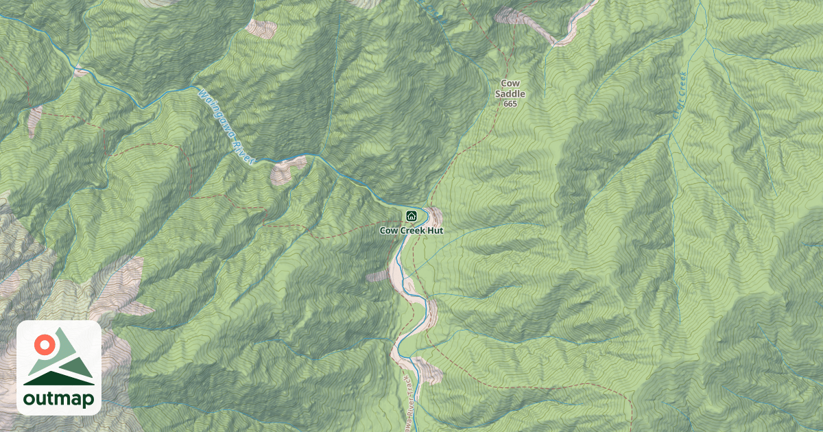 Map of Cow Creek Hut