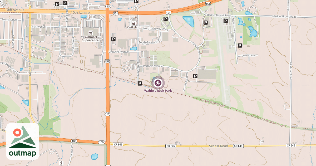 Map of Waldo's Rock Park