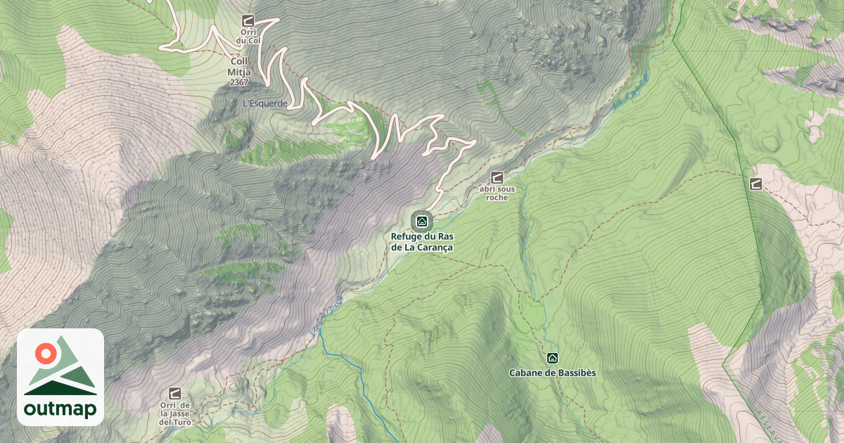 Map of Refuge du Ras de La Carança