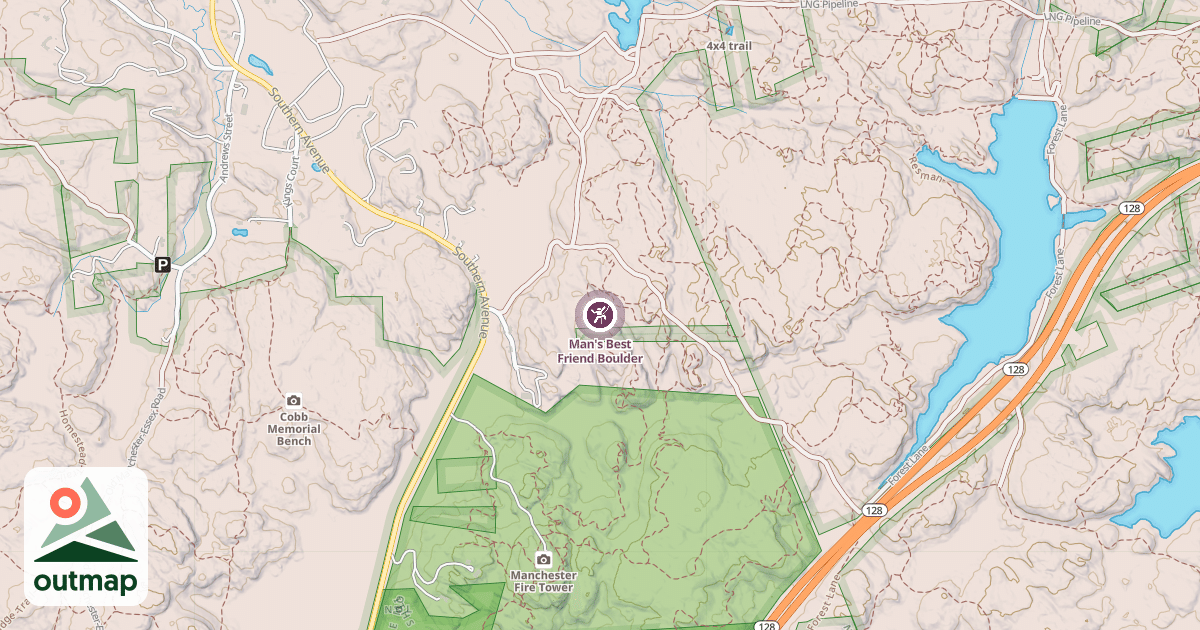 Map of Man's Best Friend Boulder
