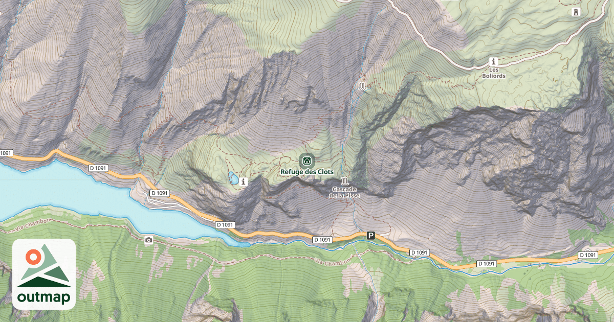 Map of Refuge des Clots