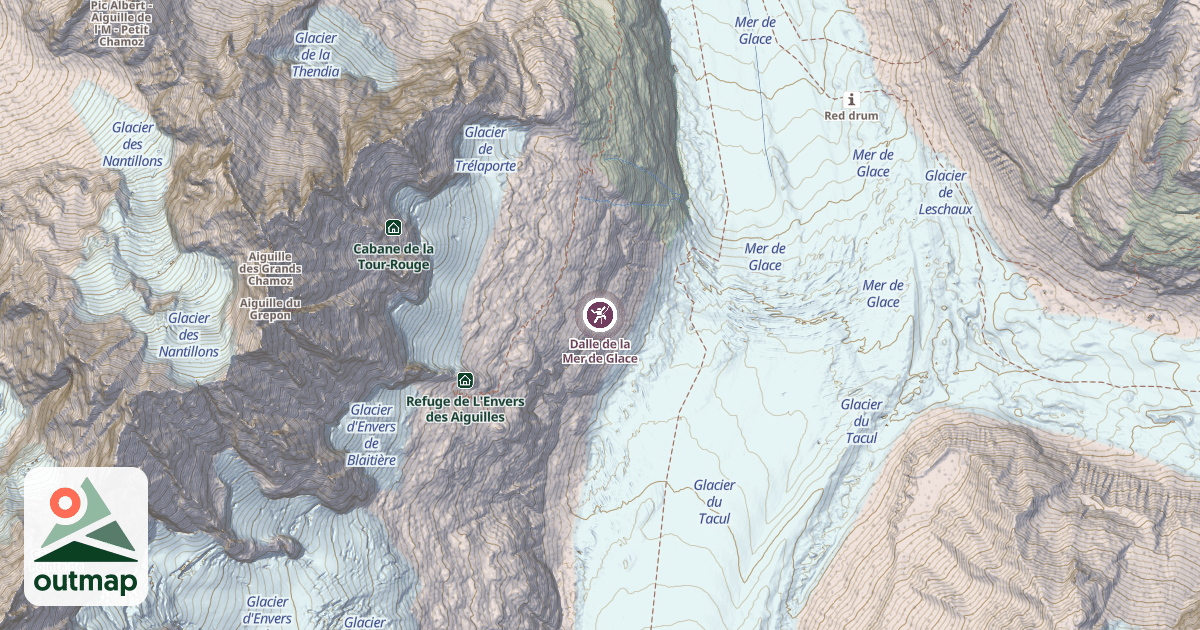 Map of Dalle de la Mer de Glace