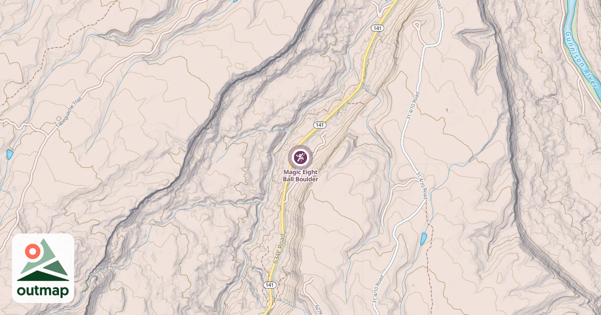 Map of Magic Eight Ball Boulder
