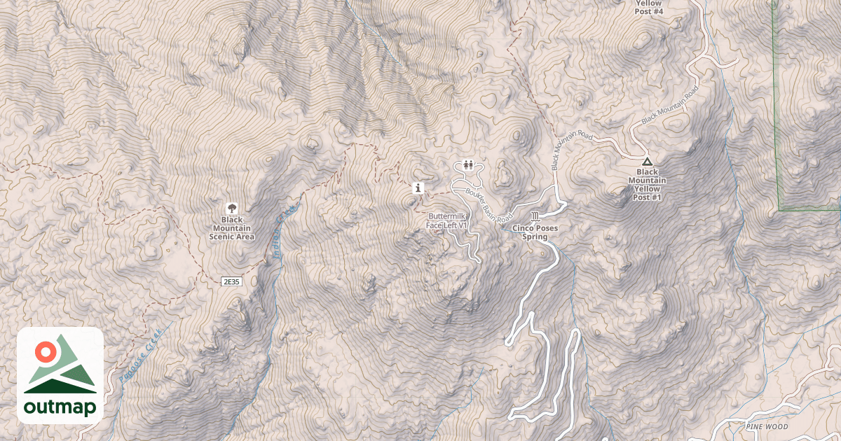 Map of Buttermilk Face Left