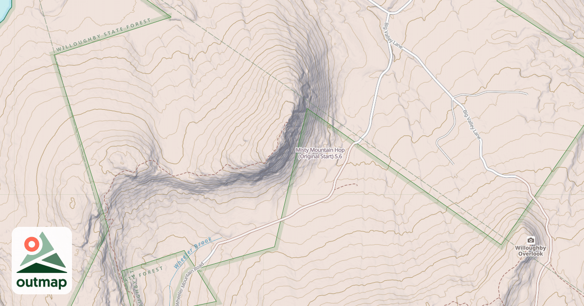 Map of Misty Mountain Hop (Original Start)