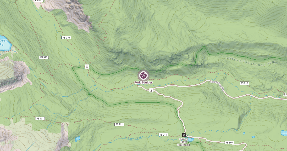 Map preview of Fork Boulder