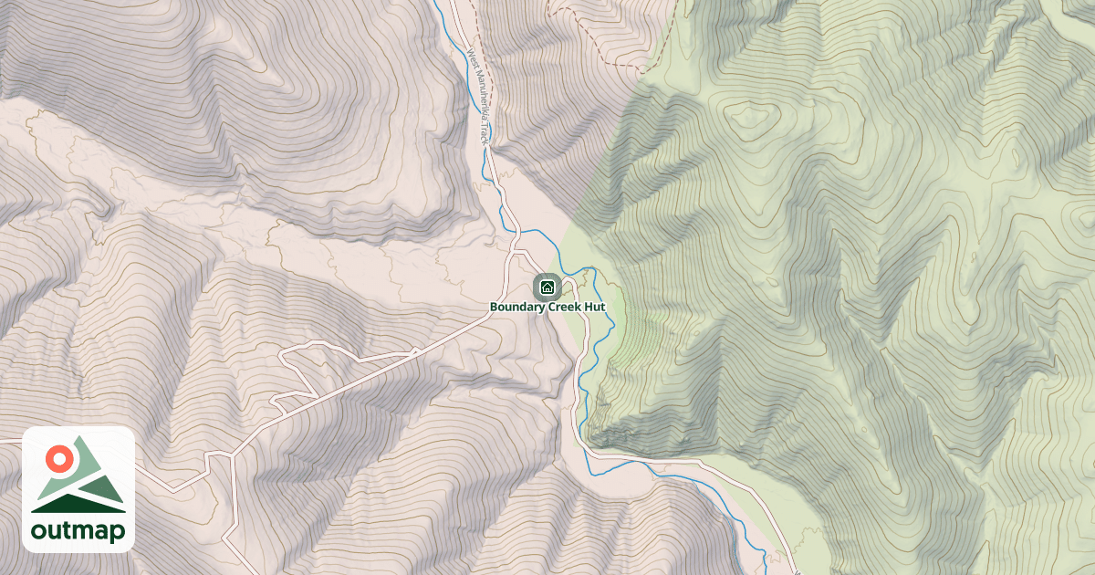 Map of Boundary Creek Hut