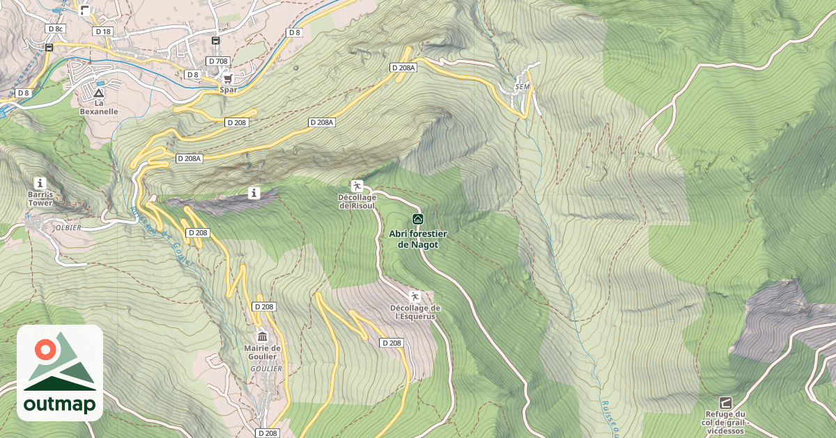 Map of Abri forestier de Nagot