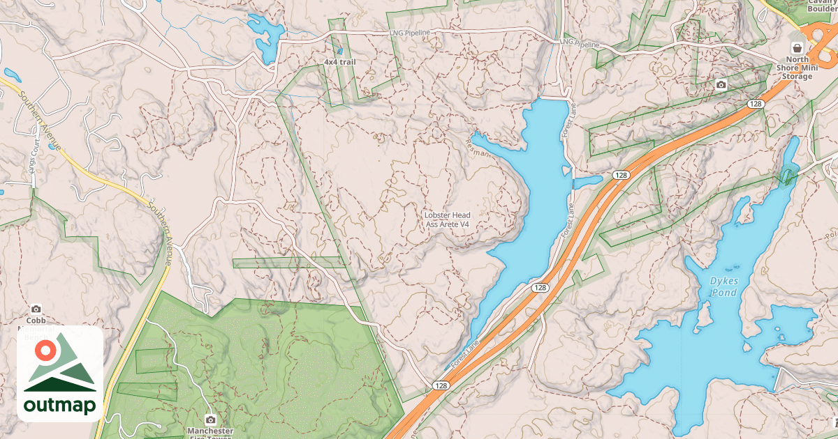 Map of Lobster Head Ass Arete