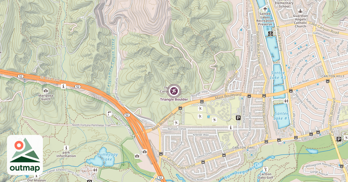 Map of Triangle Boulder