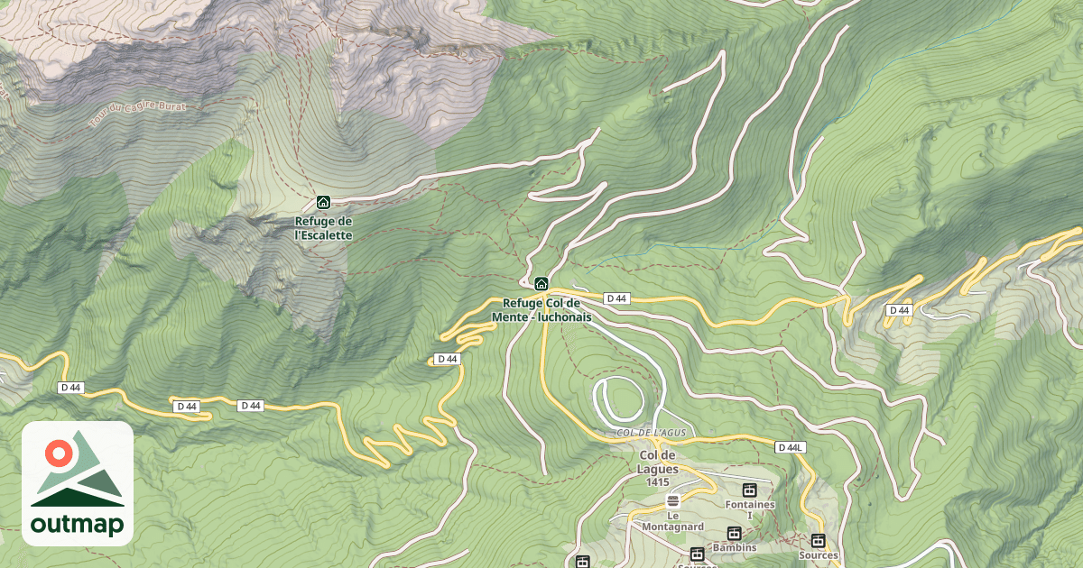 Map of Refuge Col de Mente - luchonais