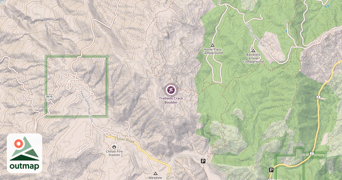 Map of Trailside Crack Boulder